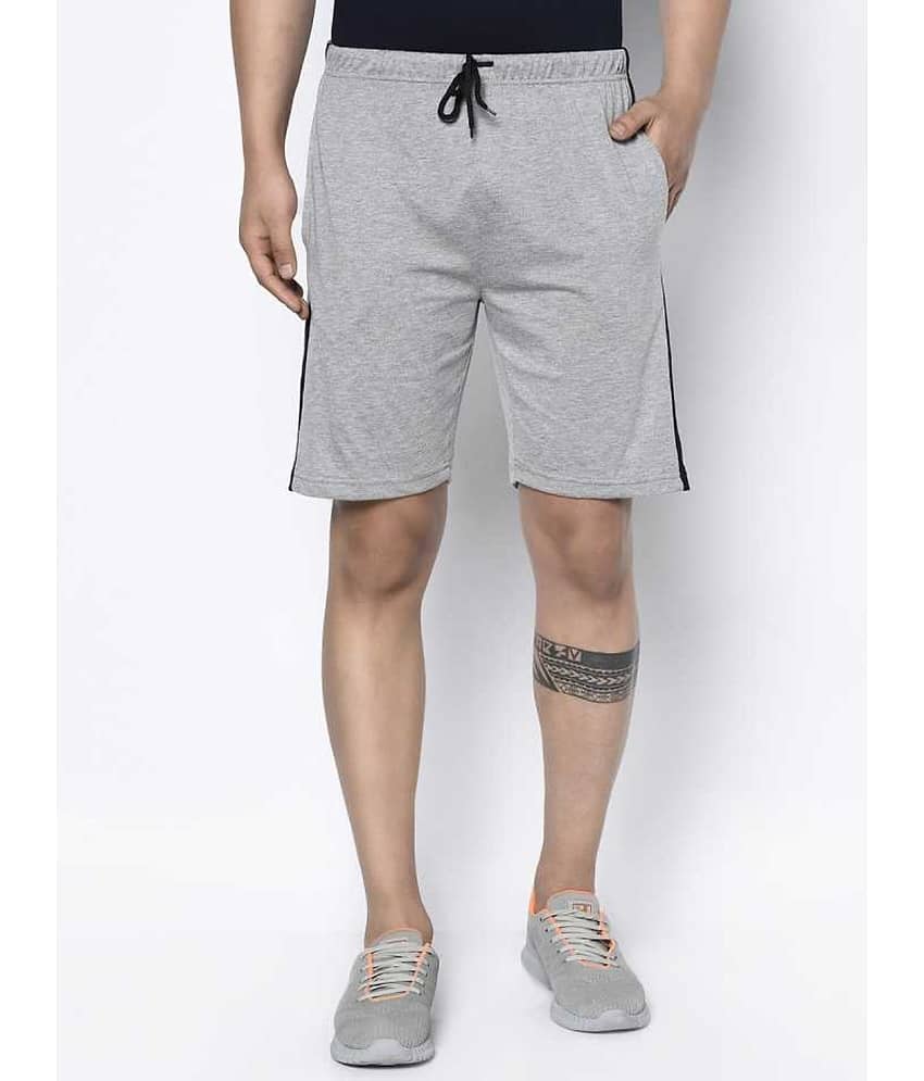 Glito - Grey Cotton Blend Men's Shorts ( Pack of 1 )