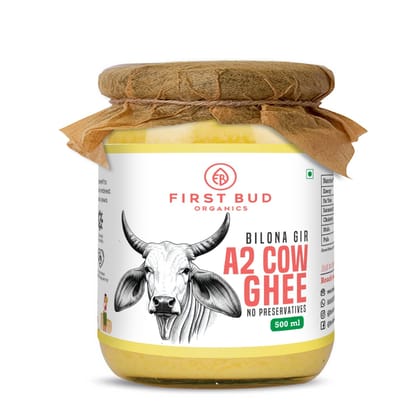 Bilona Gir A2 Desi ghee  - Glass jar pack 500 ML | Bilona Gir Method