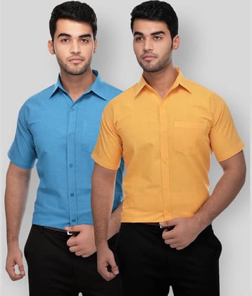DESHBANDHU DBK - Multicolor Cotton Regular Fit Men's Formal Shirt (Pack of 2)