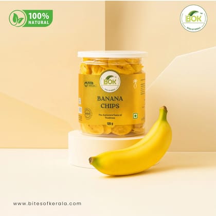 Bites of Kerala Banana Chips Made with Palm Oil 120g Pack of 1