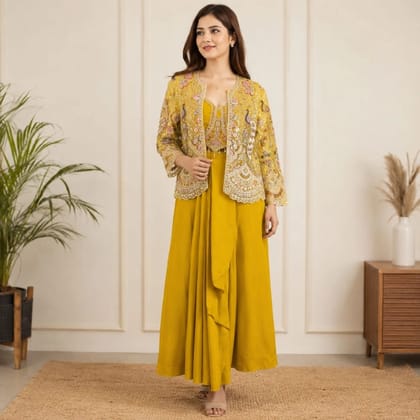 Bright Yellow Festive Party Dress for Women