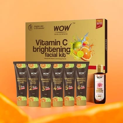 Wow Skin Science Vitamin C Brightening Facial Kit For Brighter Skin - 85 ml Wow Skin Science Vitamin C Brightening Facial Kit For Brighter Skin - 85 ml