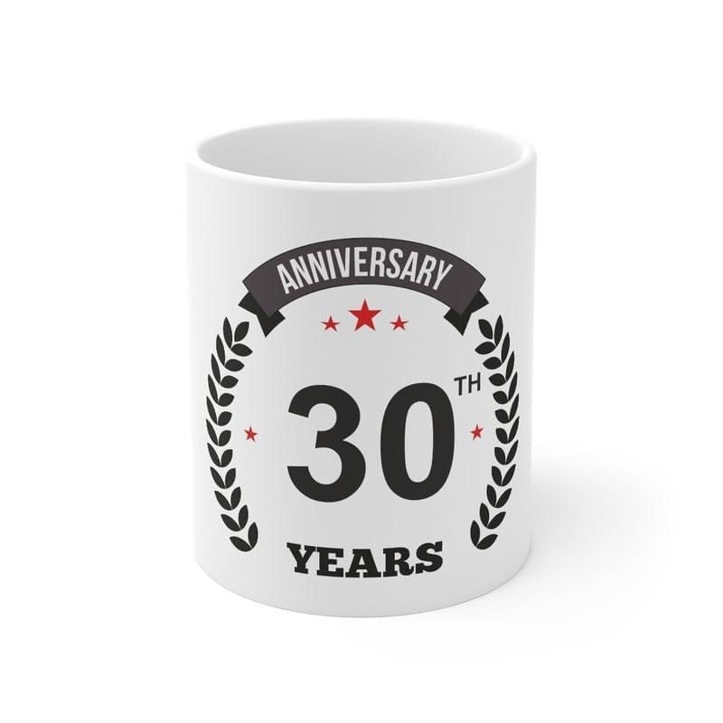 DARSHANS Ceramic 30th Anniversary Printed Coffee Mug (Color: White, Capacity:330ml)