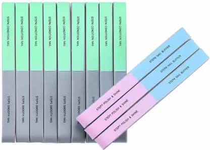 Elecsera 7 Way Nail File and Buffers for Women Girls, Natural Emery Boards (Set of 12)