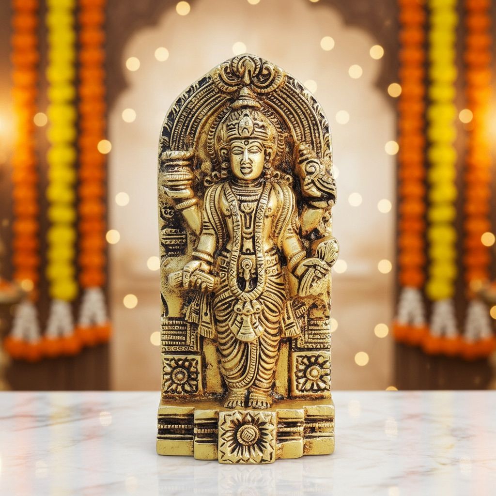 Brass Dhanvantari God Idol Statue, Height : 9 Inch (BSMAS913 P)