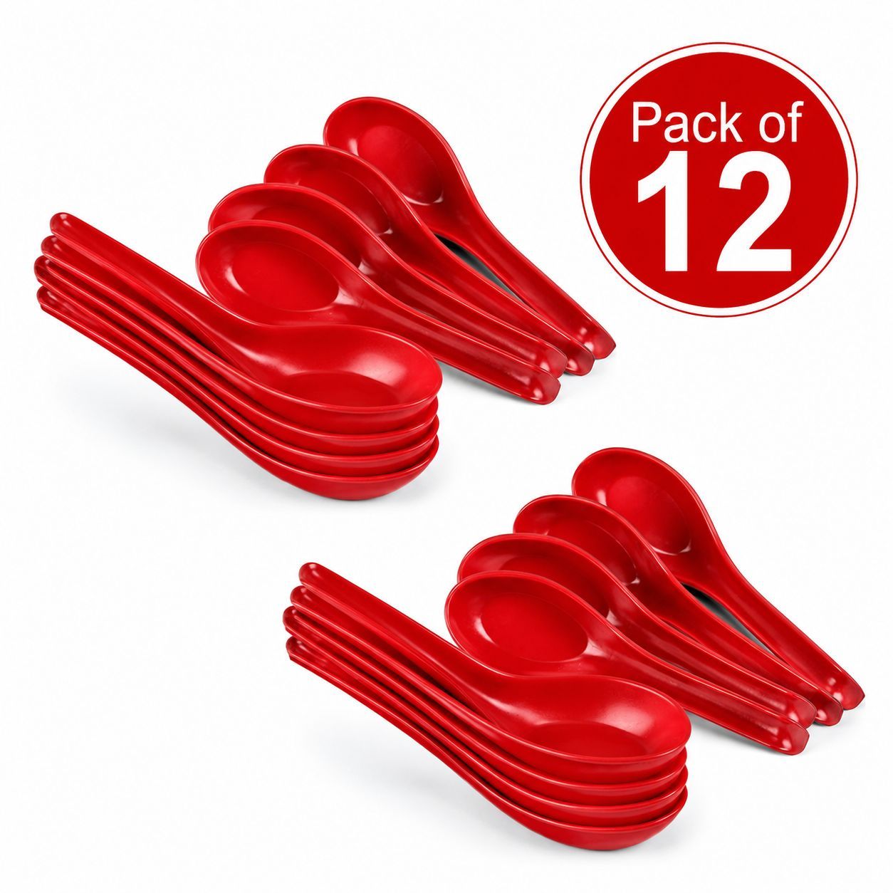 DHRUVINSRI Microwave Safe, Unbreakable, Colorful Soup/Dessert Spoons, Food Grade 6+6 set( 12 Pcs)