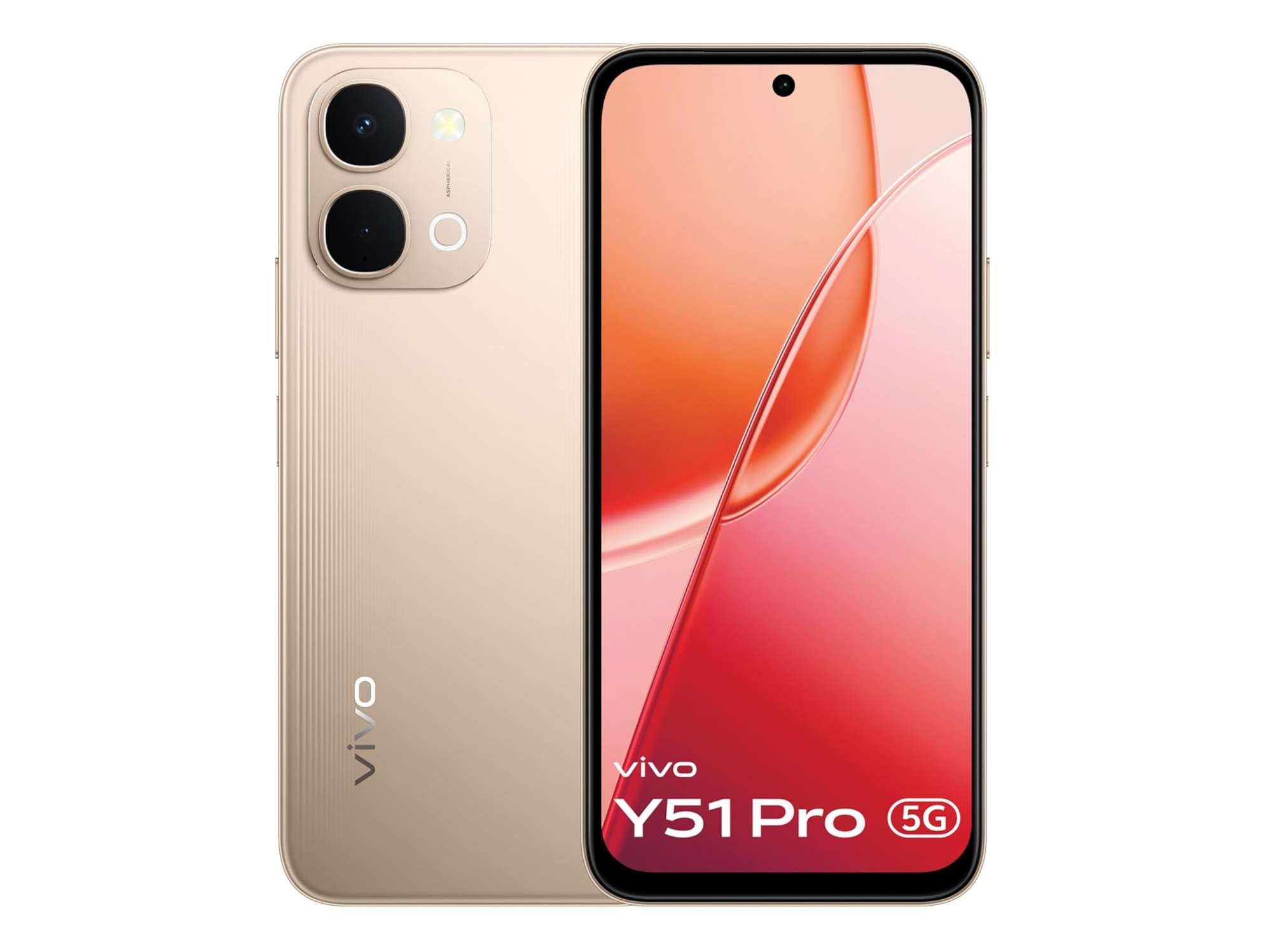 Vivo Y51 Pro 5G (8GB RAM, 128GB Storage) Smartphone, 5G Connectivity, FHD+ Display, Long Battery Life - Noble Gold