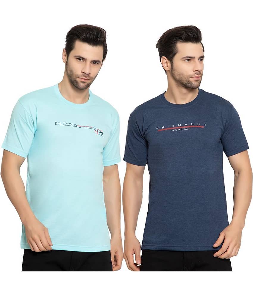 Zeffit - Cotton Blend Regular Fit Multicolor Men's Sports T-Shirt ( Pack of 2 )