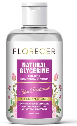 FlorecerGlycerine for Face |100% Pure & Natural Glycerine liquid for face, Beauty and Skin Care | Pure & Unscented Glycerine - Pharmaceutical Grade, 100% Vegan, Hypoallergenic (100 Gram) FlorecerGlycerine for Face |100% Pure & Natural Glycerine liquid fo