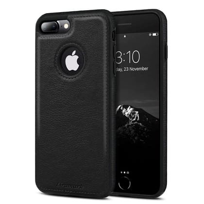 LIRAMARK PU Leather Flexible Back Cover Case Designed for iPhone 7 Plus / 8 Plus