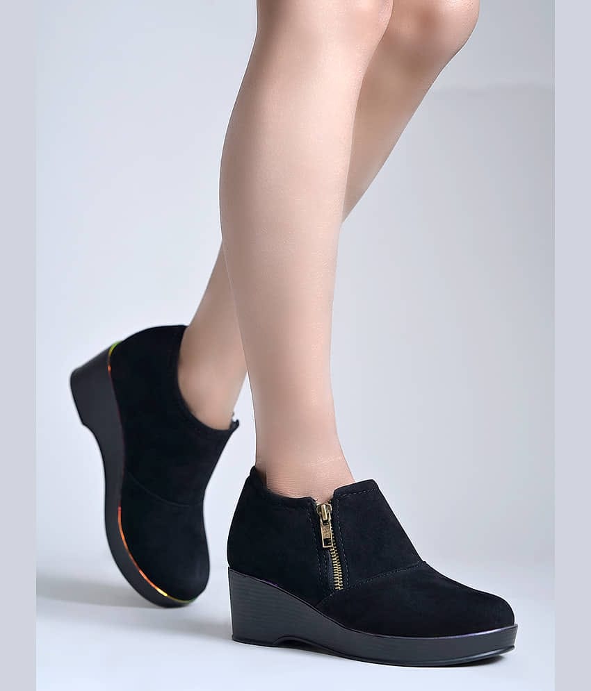 Shoetopia Black Women's Ankle Length Boots