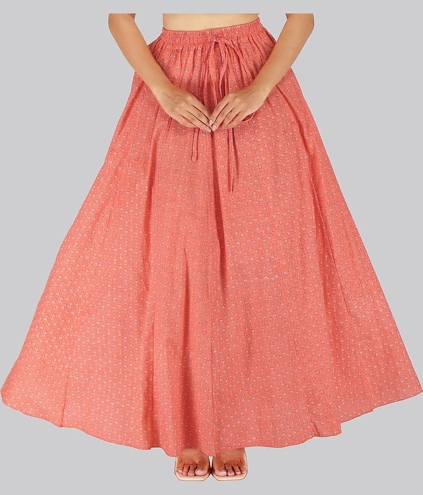Sttoffa Orange Cotton Women's Broomstick Skirt ( Pack of 1 )