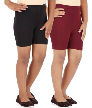 LULA Girls Cotton Blend Cycling Shorts ( Multicolor )