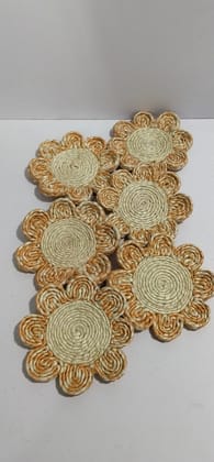 Handmade Natural Jute Drink Coasters set 6