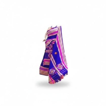Traditional Woven Blue and Pink Saree