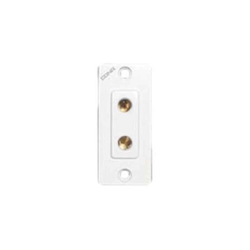 Cona Gold 6A Plastic White 2 Pin Socket, 1551 (Pack of 20)