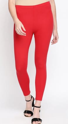 RATHNA APPARELS Ankle Length wesern wear Leggings ( Red,Solid ) (S - Size)