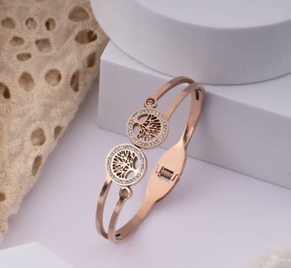 Tropical Twin Leaf Gold Bracelet for Women – Nature-Inspired Style Under ₹999