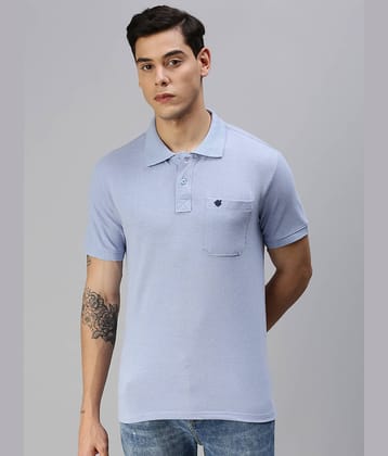ONN Pack of 1 Cotton Blend Regular Fit Solid Half Sleeves Men's Polo T Shirt ( Blue )