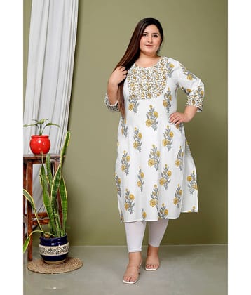 Avnii Cotton Printed Straight Women's Kurti - Pink ( Pack of 1 )
