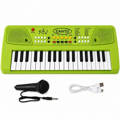 Braintastic Kids Piano Keyboard with Microphone, 37 Keys, 8 Rhythms, 8 Tones with 6 in-Built Demos & Song Recording Feature for Boys & Girls (Green) Braintastic Kids Piano Keyboard with Microphone, 37 Keys, 8 Rhythms, 8 Tones with 6 in-Built Demos & Song Recording Feature for Boys & Girls (Green)