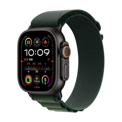 Apple Watch Ultra 2 GPS + Cellular 49mm Black Titanium Dark Green Alpine Loop Medium Apple Watch Ultra 2 GPS + Cellular 49mm Black Titanium Dark Green Alpine Loop Medium