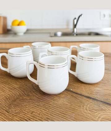 Love Unlimited Solid Bone China Tea Cup 150 ml ( Pack of 6 )