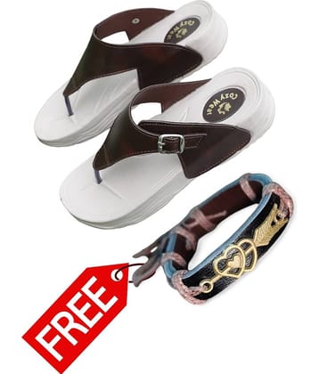 Cozy Wear Brown Women's Thong Flip Flop