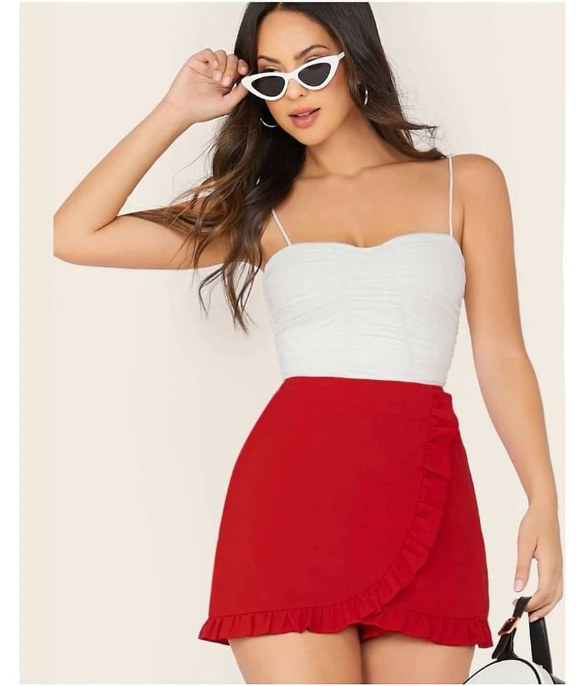 Addyvero Cotton Lycra Culottes - Red Single