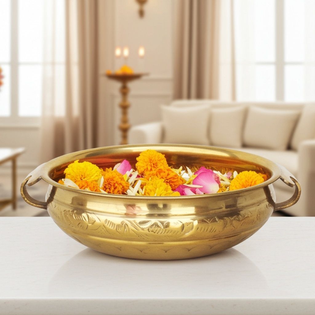 Brass Decorative Urli � Elegant Metal Decor, Diameter : 18 Inch (FMAS574 E)