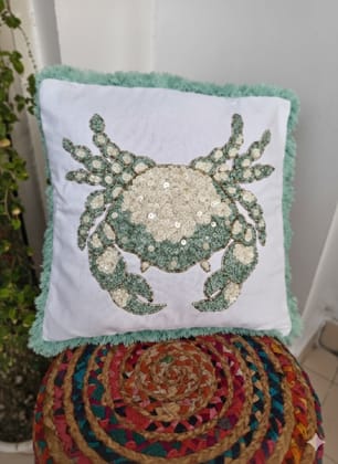 Nature Craaft Premium Hand Embroidered Cotton Cushion Cover Set of 2