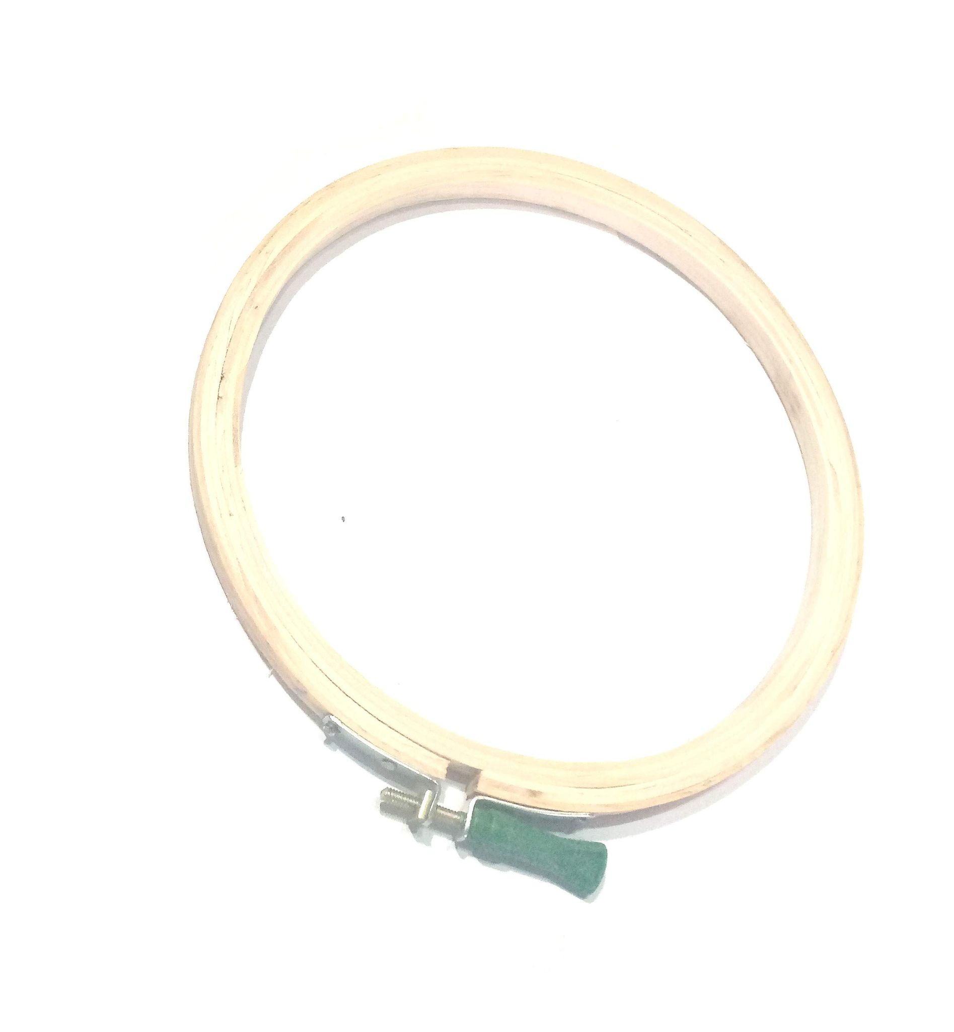 Nawani Wood Hoop Ring Frame (7 inch, Brown)