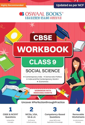 Oswaal CBSE WORKBOOK SOCIAL SCIENCE FOR CLASS 9 including 4 books of ncert workbook with removable sheets [Paperback] Oswaal