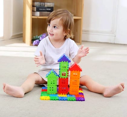 70-Piece Multicolor Plastic Cube Building Blocks for Creative Learning  by Ruhi Import Store