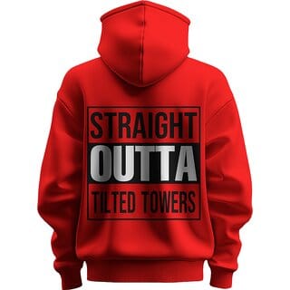 BULL CLOTHING Straight Outta Tilted Towers Red Hoodie Premium 280 GSM Fleece Comfortable Casual Wear Sweatshirt (L) BULL CLOTHING Straight Outta Tilted Towers Red Hoodie Premium 280 GSM Fleece Comfortable Casual Wear Sweatshirt (L)