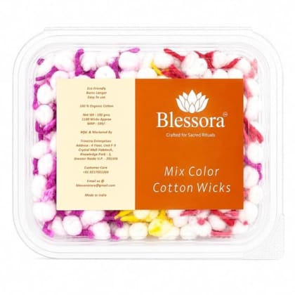 Cotton Wicks for Diya Pooja - Mix Cotton Phool Batti for Aarti, Deepak & Akhand Jyot | Long Lasting Cotton Batti for Temple, Mandir & Daily Puja (1100 pieces)