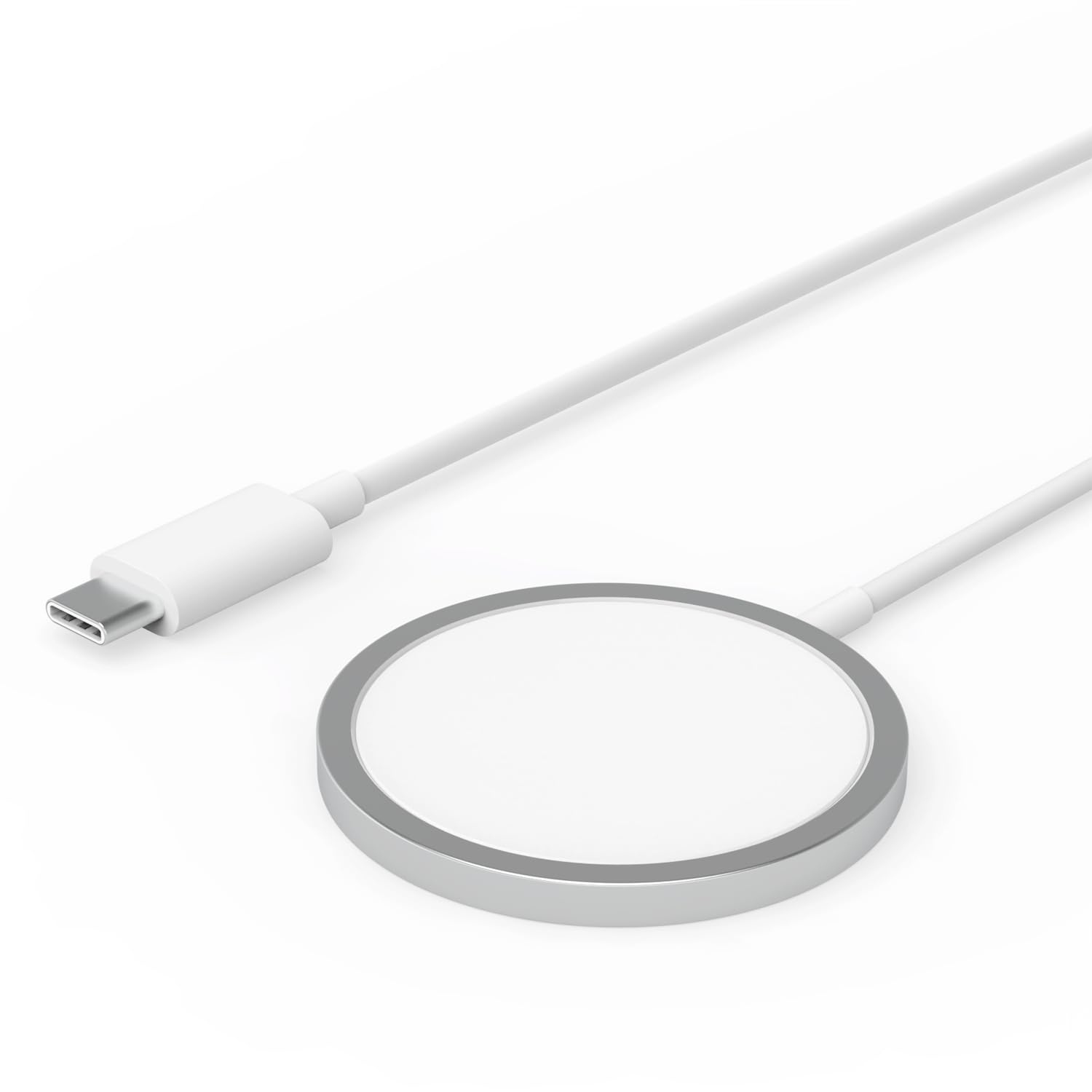 15W MagSafe Magnetic Wireless Charger Type-C Fast Charging USB-C Induction Charger Compatible with All iPhone Mobiles & Air Pods