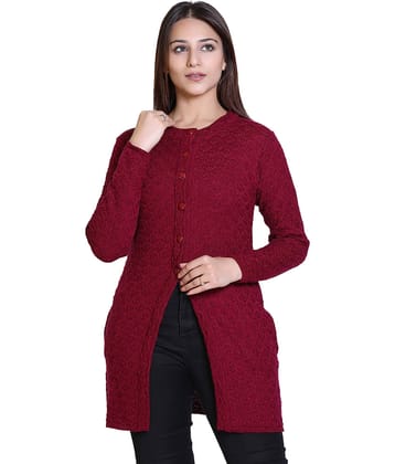 Varenyam Acrylic Purple Buttoned Cardigans -