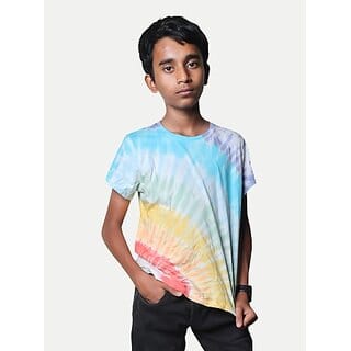 Radprix Boys Tie & Dye Pure Cotton T Shirt (Multicolor, Pack Of 1)