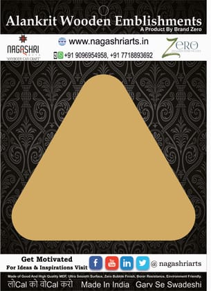 Brand Zero MDF Triangle Plaques Round Corner - Select Your Preference Of Size & Thickness