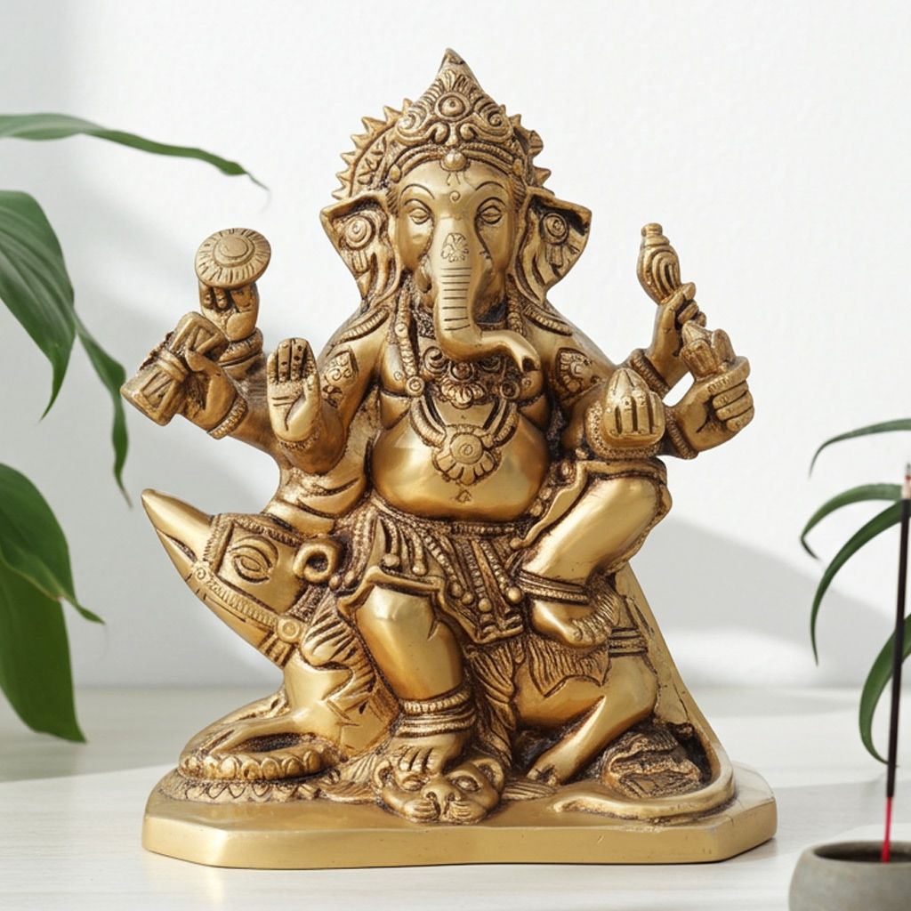Brass Showpiece Ganesh Ji Statue (BSMAS1334 C)