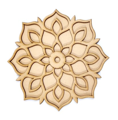 Brand Zero Double Layer MDF Rangoli Base - Design 1012 - Select Your Preference Of Size & Thickness