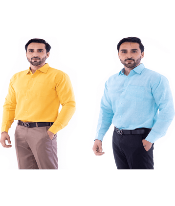 DESHBANDHU DBK 100% Cotton Regular Fit Solids Men's Casual Shirt - Multi ( Pack of 2 )