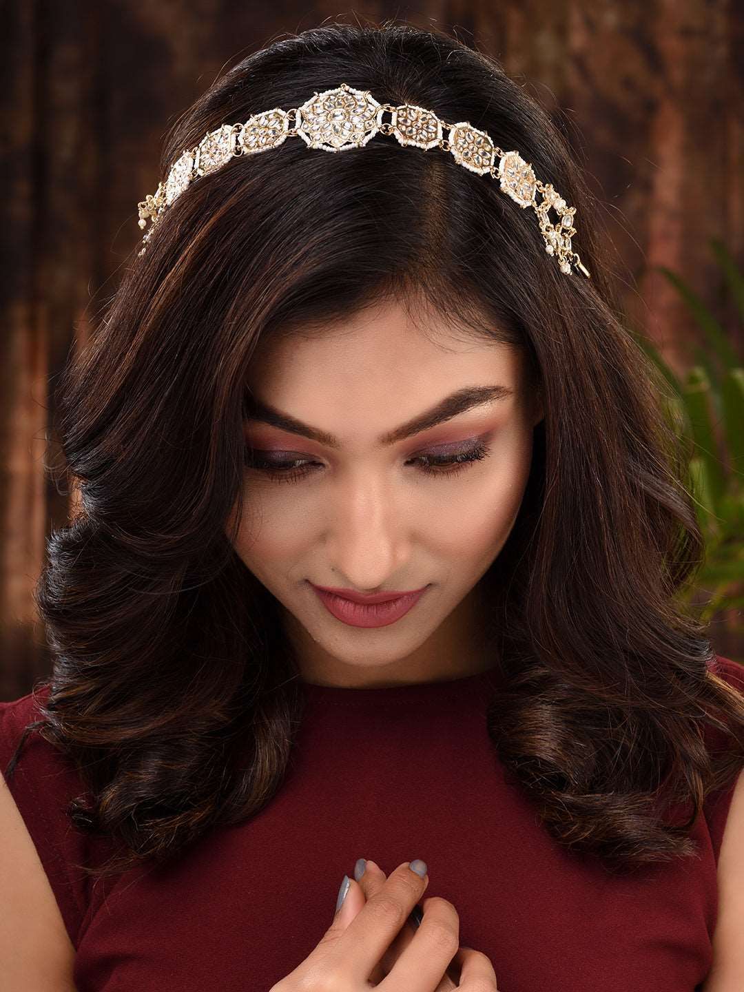 Gold Plated Kundan studded Matha Patti