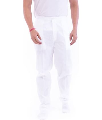 DESHBANDHU DBK White Cotton Blend Men's Trackpants ( Pack of 1 )