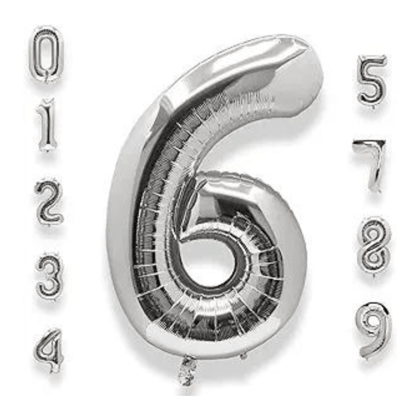 16" Numerical 6 Silver Balloon 16" Numerical 6 Silver Balloon