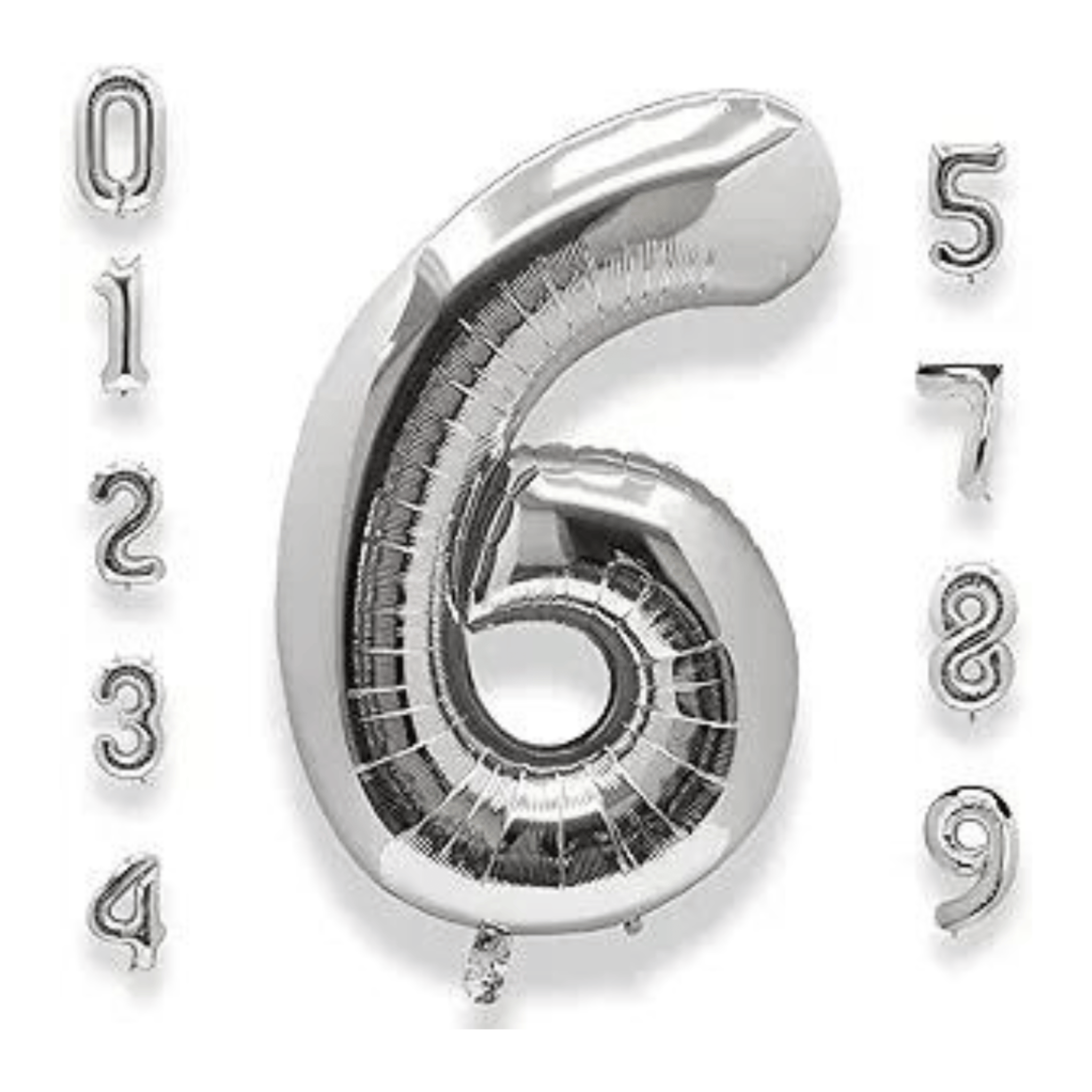16" Numerical 6 Silver Balloon