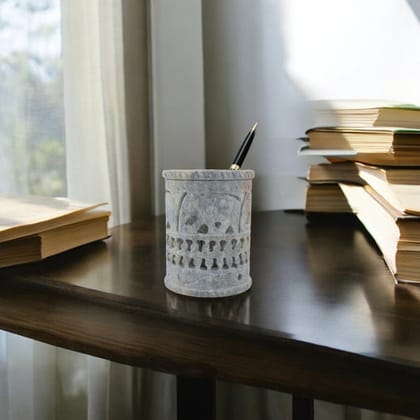 Handcrafted Soapstone Pen Holder
