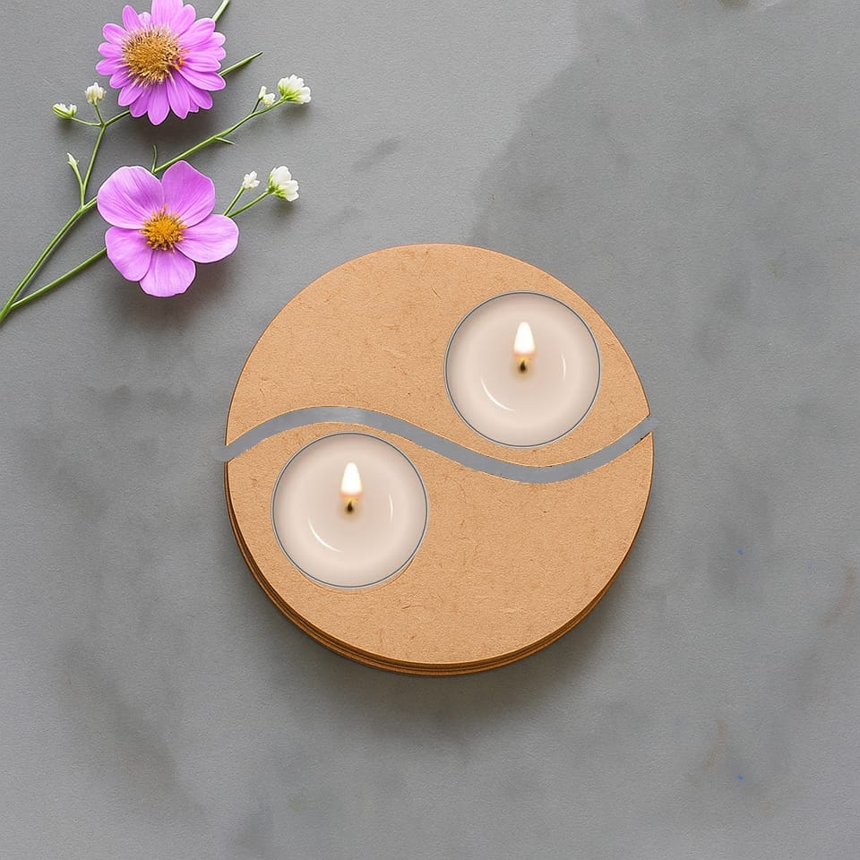 Dbeautify's Ying Yang MDF Tea Light Holder