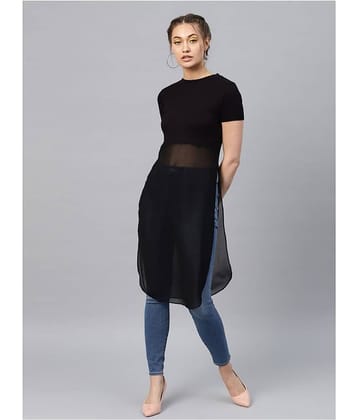 Aahwan Women's Polyester Tunic ( Black )